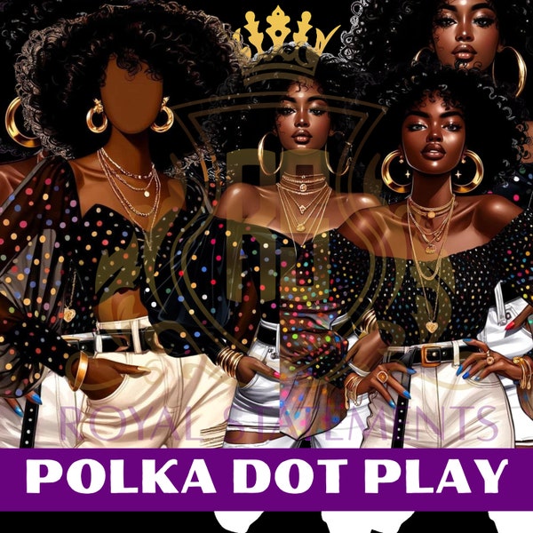 Polka Dot Plat, PNG Images, Black Woman PNGS, African American PNG Images