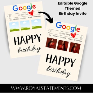Cartão de aniversário inspirado no Google