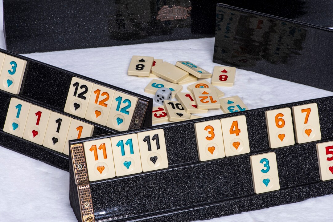 Premium Quality Glitter Painted Rummy Cube Game Set, Unique Board Game