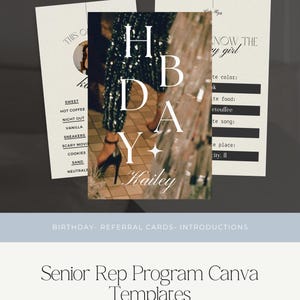 シニア担当者向けプログラム Canva テンプレート - 誕生日、紹介カード、紹介状
