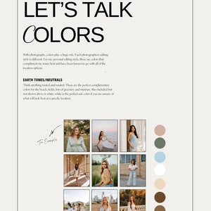Canva Template- Photography Guide - New | Style Guide Canva Templates For Photographers - Portrait Photography Style Guide For Clients