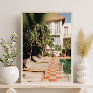 Tulum Architecture Print: Tropical Poolside Wall Art (Digital Download)