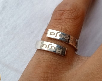 Custom Name Ring, Custom Engraved Ring, 925 Silver Band, Adjustable Ring, Anniversary Gift, Wedding Band, Gift for Her, Gift for Him