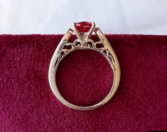 Bague de fiançailles vintage Art déco, argent sterling, zircone cubique taille ronde, bijoux faits main