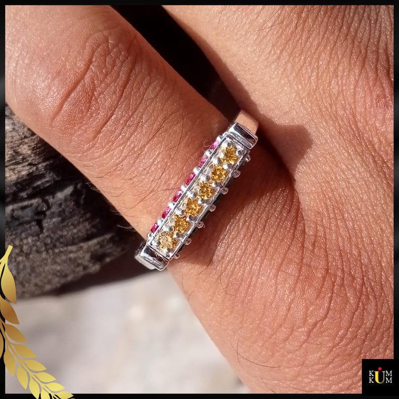 Reversible Ring, Flip Ring, 4 Types of Gemstones in One Ring, Unique