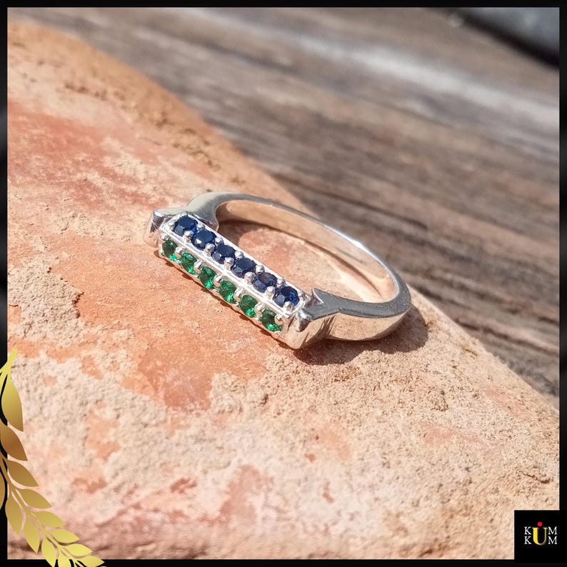 Reversible Ring, Flip Ring, 4 Types of Gemstones in One Ring, Unique