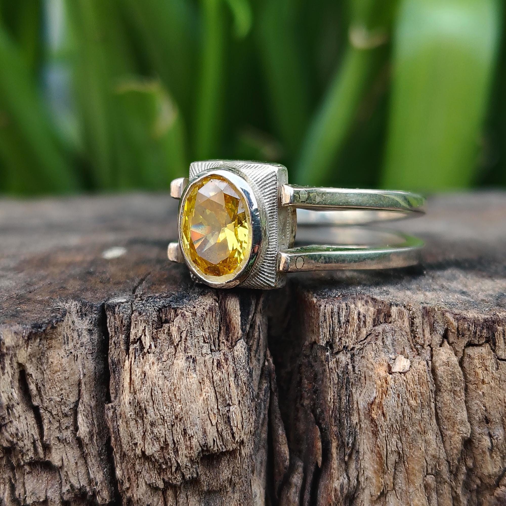 Custom Sterling Silver Reversible Birthstone Ring - Two Stone Flip Band ...