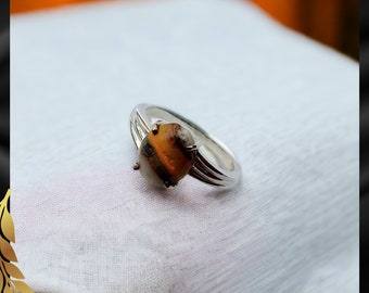 Natural Bumble Bee Ring, Bumblebee Jasper Ring, 925 Sterling Silver Ring, Mother Day Gift, Dainty Ring, Christmas Gift,  Gift for Her