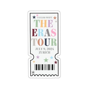 7/9/24 Zürich, Schweiz Eras TS Konzertkarten-Sticker