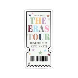 30.06.23 Cincinnati, OH Eras TS Concert Ticket Sticker