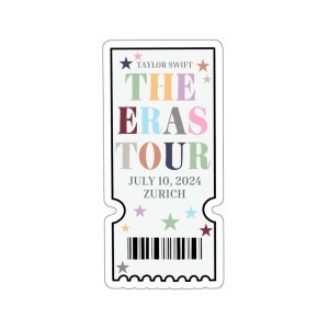 10.07.24 Zürich, Schweiz Eras TS Konzertkarten-Sticker