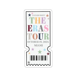 19/10/24 - Miami, FL Eras TS Konzertticket AUFKLEBER