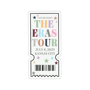 7/8/23 Kansas City, KS Eras TS Konzertkarten-Aufkleber
