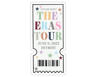 6/9/23 Detroit, MI Eras TS Konzertkarten-Aufkleber