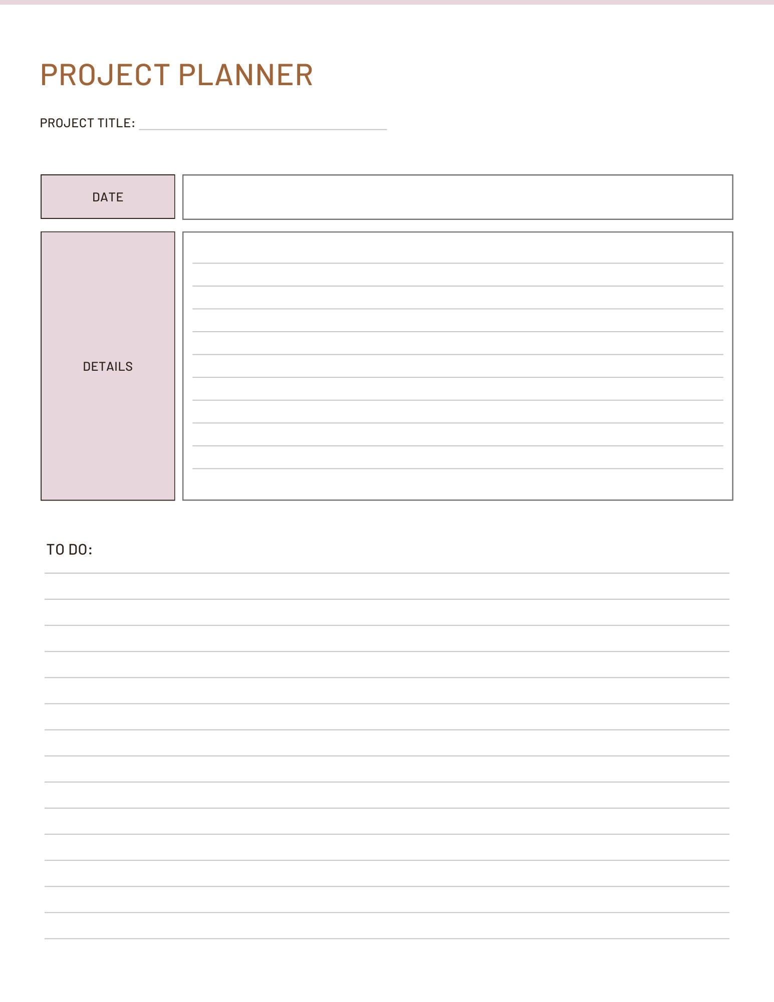 Pink Printable Project Planner - Etsy