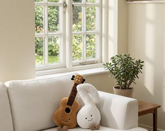 Musikinstrument Plysch – Fiol Gitarr Not Plyschleksak, Söt Musikalisk Gosedjur, Present till Musiker