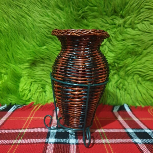 Wicker Vase Etsy