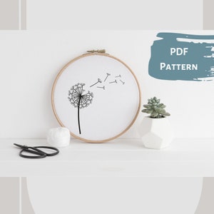 Dandelion IV - Hand Embroidery PDF Pattern, 4 sizes, Instant Digital Download
