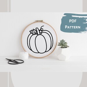 Pumpkin I - Hand Embroidery PDF Pattern, 4 sizes, Instant Digital Download
