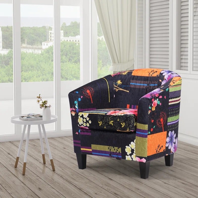 Angelice Velvet Barrel Chair 70cm Wide Etsy UK