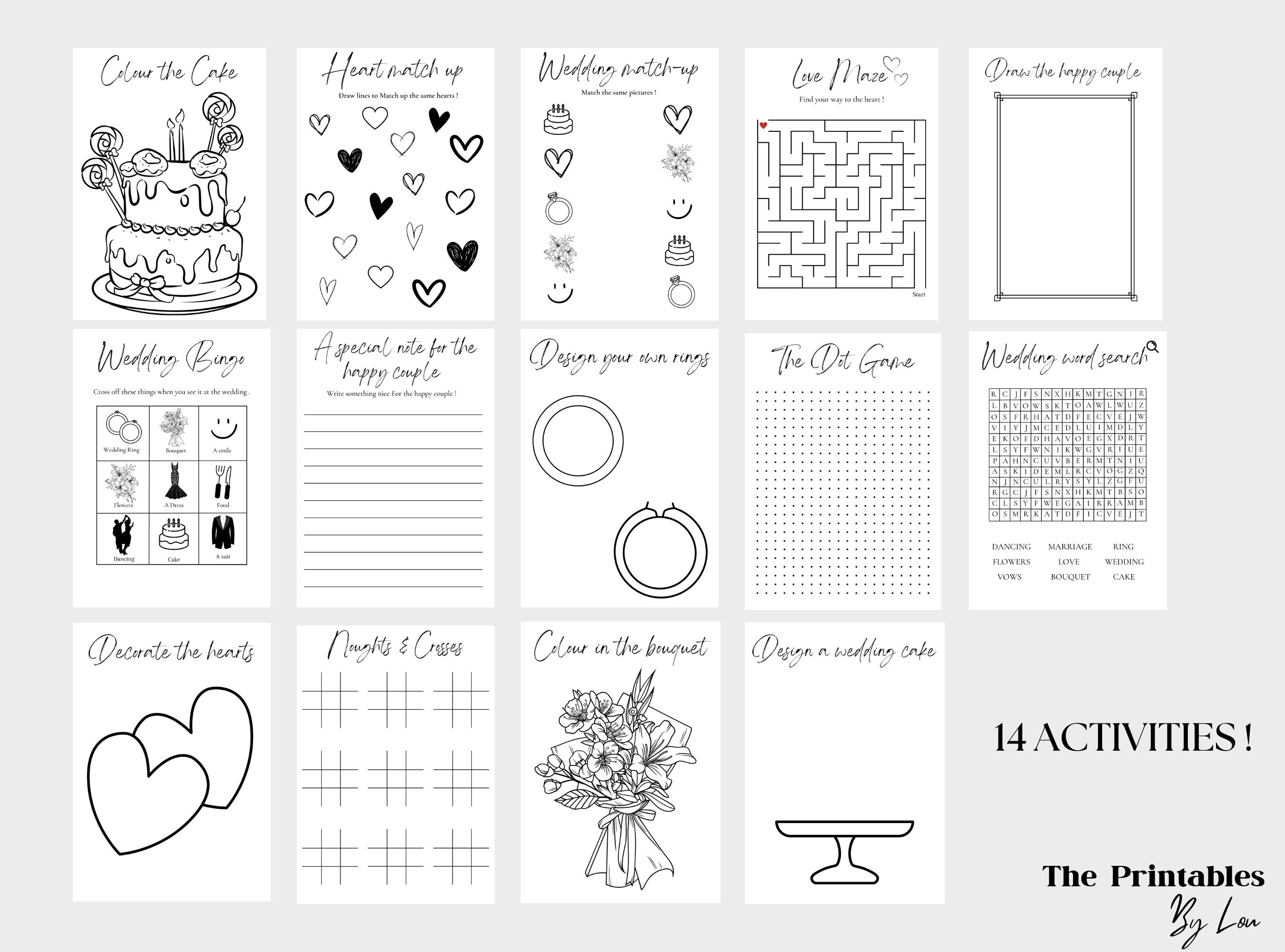 Personalised Kids Wedding Activity Book , Editable Activity Book , Printable Wedding Activity ...