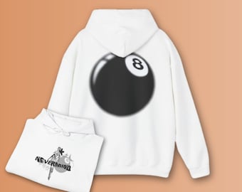 Stussy 'Nevermind' 8 Ball Hoodie - Streetwear, 8 ball shirt, kiss 8 ball, trending clothing, couples gift, gift for bf, gift for gf, brand