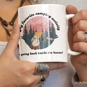 Keramikbecher 11 Unzen Camping, Camping-Essfunktion, Lagerfeuerbecher, Camping-Kaffeetasse, Camping Geschenkidee, Outdoor-Flucht Trinkgeschirr, Camp-life Becher,
