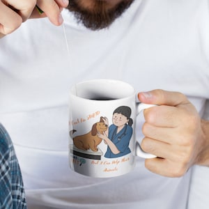 Caneca de cerâmica 11 onças, não consigo consertar ESTÚPIDO....Caneca veterinária, amante de animais, amante de animais de estimação, escola veterinária, hospital de animais, assistente veterinário, estudante veterinário,