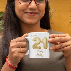 Mug en céramique 11 oz, You're 21 Happy Birthday Mug, cadeau pour fils, cadeau pour fille, 21e anniversaire, journée spéciale, cadeau d'anniversaire,