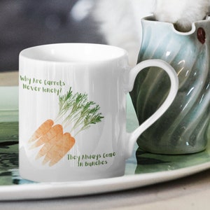 Keramiktasse 11oz, Warum sind Möhren nie einsame Tasse, lustige Tasse, Geschenk für Eltern, Geschenk für Gärtner, komische Tasse, Vegetarier,