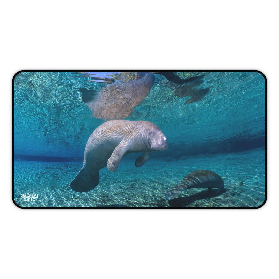 Manatee Reflections Desk Mat - Underwater Photography Camera Pad, Lab ...