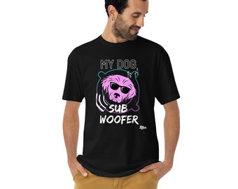 My Dog is a Sub Woofer Tee Shirt, Funny Dog Tee Shirt, Cute Dog Tee Shirt, Music Producer Tee Shirt, Music Producer Gift, Dog Lover Gift