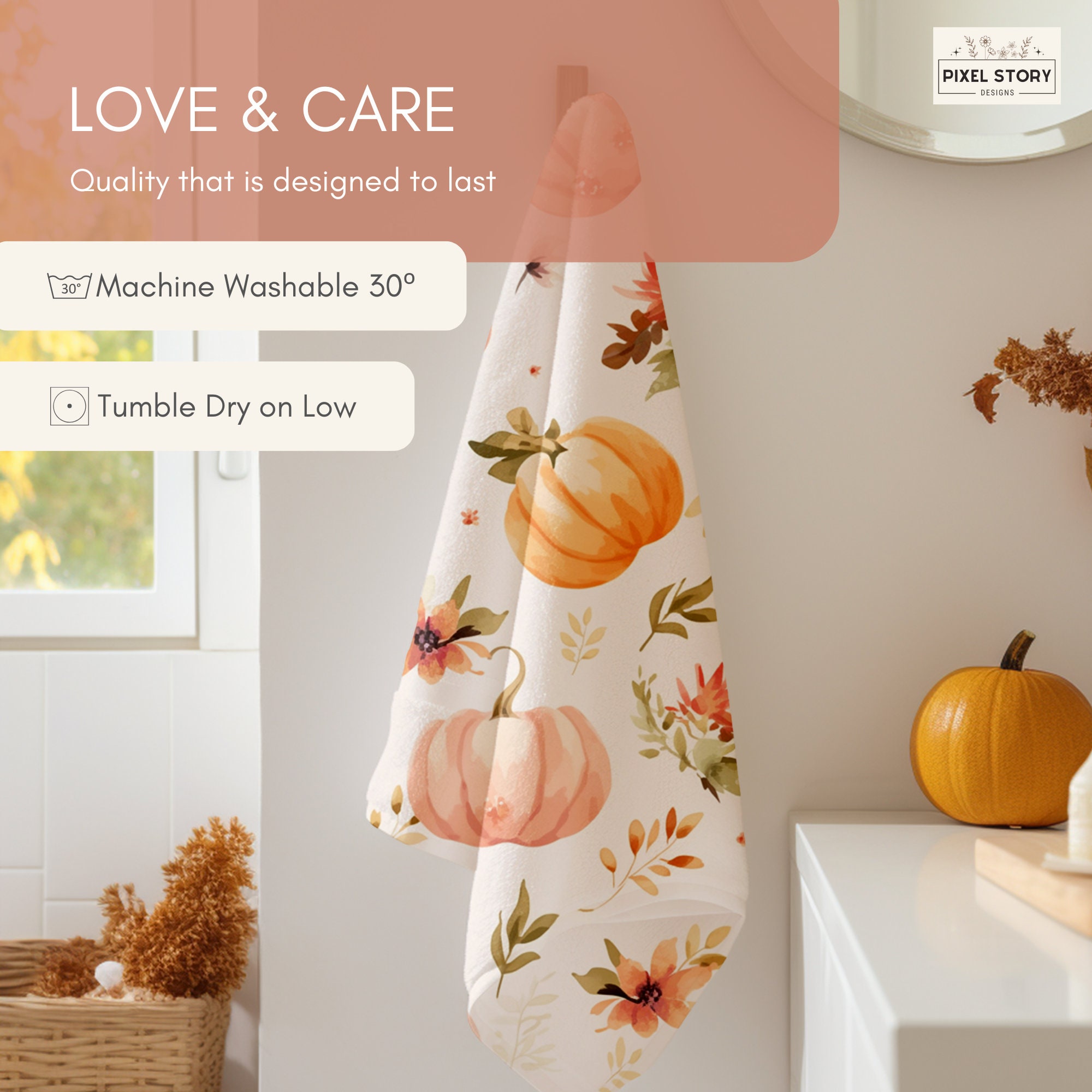 Fall Themed Bathroom Towel Pumpkin Decor Hand Towel for Etsy