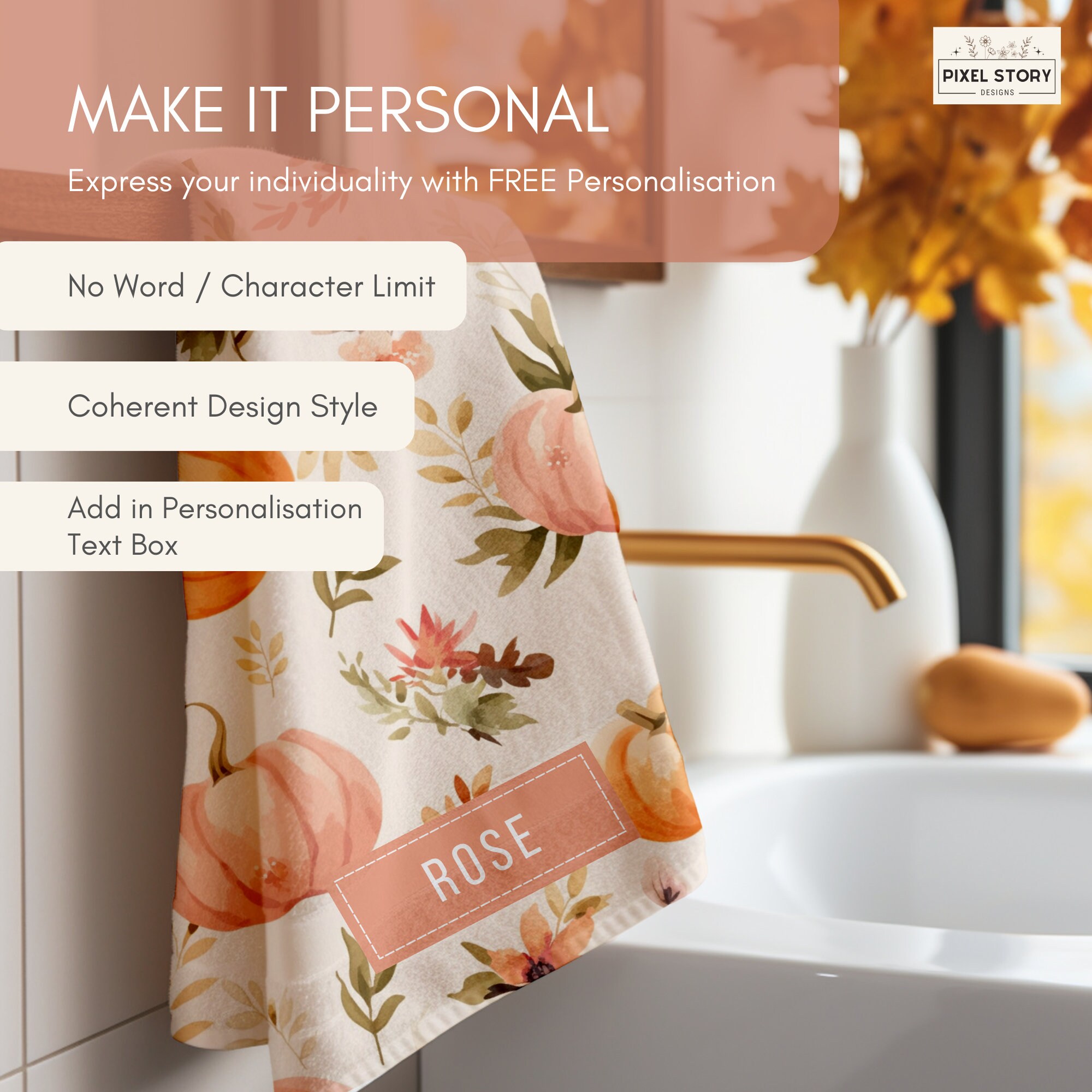 Fall Themed Bathroom Towel Pumpkin Decor Hand Towel for Etsy