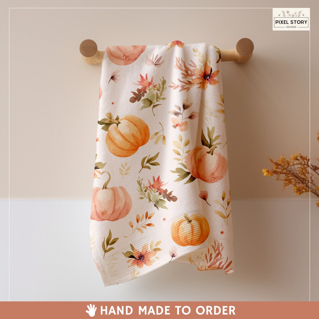 Fall Themed Bathroom Towel Pumpkin Decor Hand Towel for Etsy
