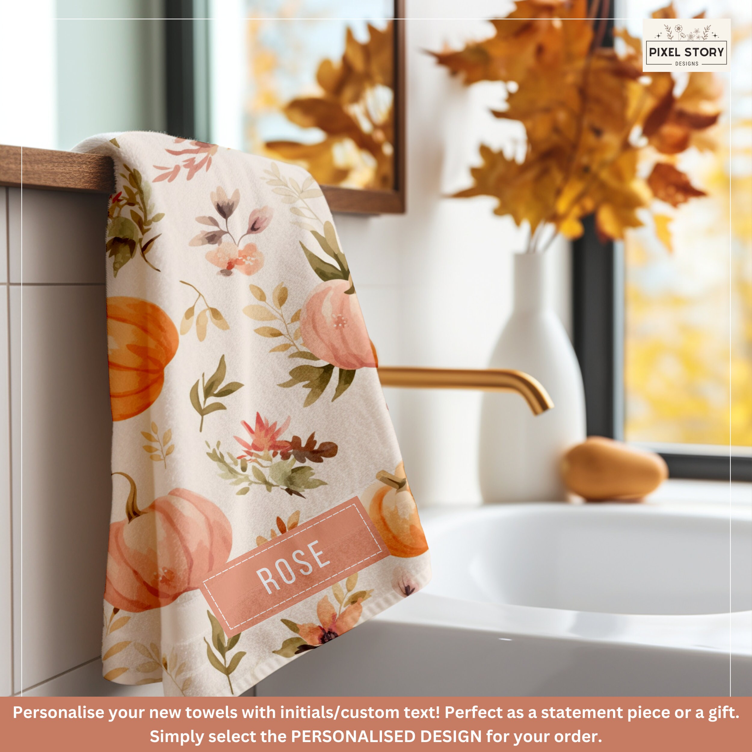 Fall Themed Bathroom Towel Pumpkin Decor Hand Towel for Etsy