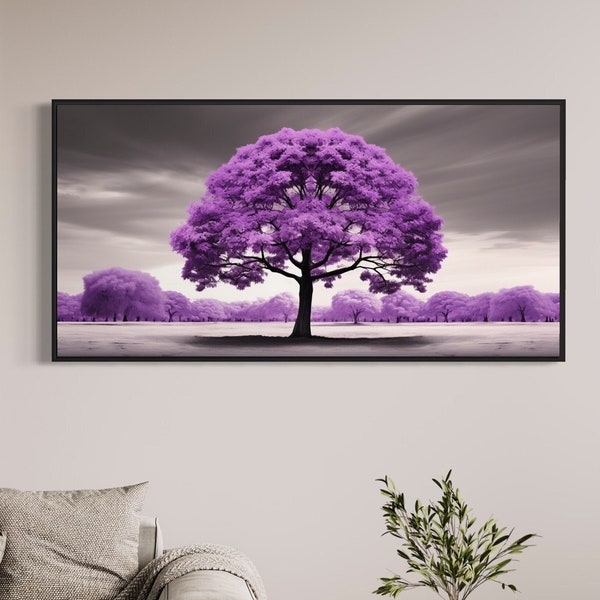 Purple Tree Painting Etsy