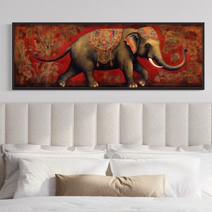 Indian Elephant Traditional Painting Canvas PRINT, Indian Wall Art ...