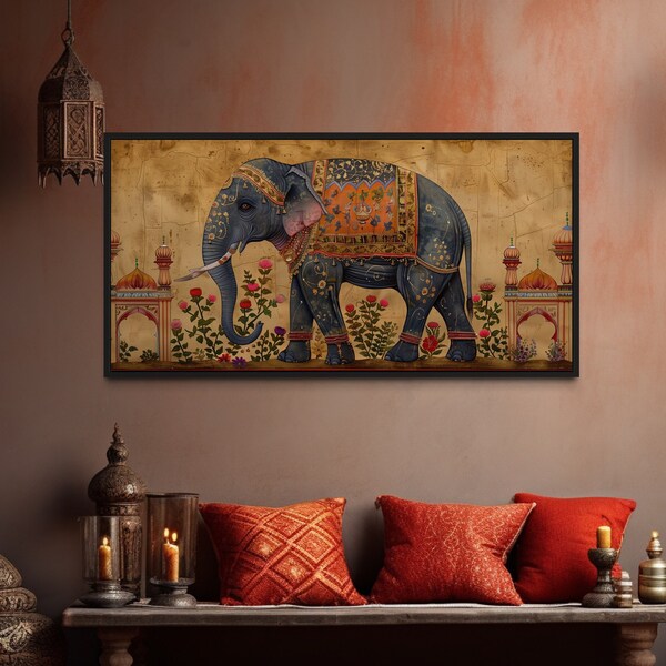 Large Wall Art Indian Painting Etsy