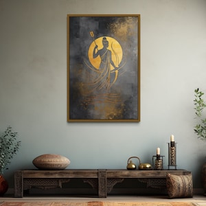 Minimalist Lord Rama Wall Art, Indian Deity, Hindu God Decor Gold ...
