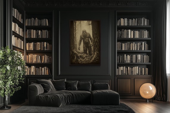 Bigfoot Realistic Photograph Art Print Poster or Canvas, Yeti Painting, Fantasy, Sci Fi Wall Art Framed Unframed Ready To Hang