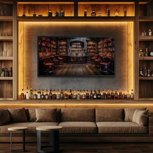 Retro Bar Painting Canvas PRINT, Man Cave Wall Art, Statement Wall Decor, Gifts For Him, Game Room Art, Framed, Unframed, Ready To Hang 画像 9