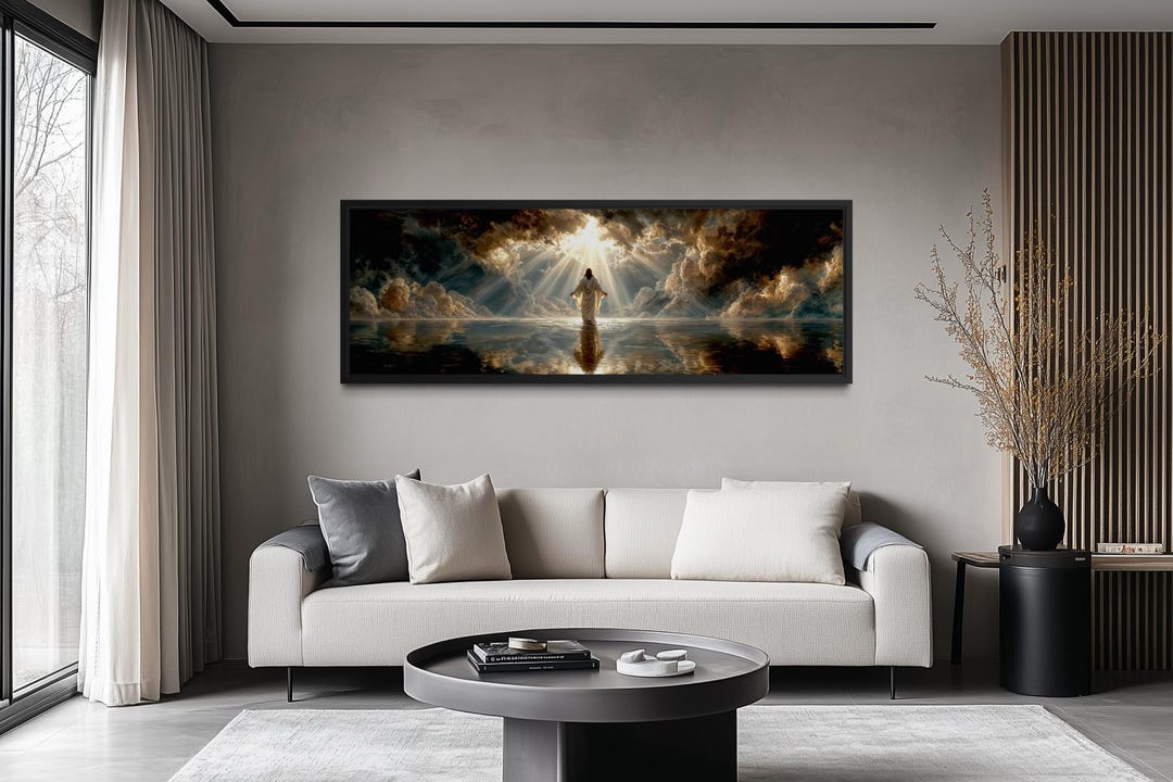 Jesus Walking on Water Wall Art Canvas Print, Christian Faith Artwork ...