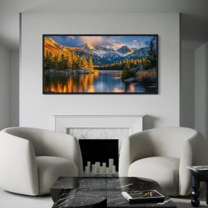 Rocky Mountain Wall Art, National Park Photo Style Canvas PRINT, Colorado Landscape Wall Decor Framed, Unframed, Ready To Hang