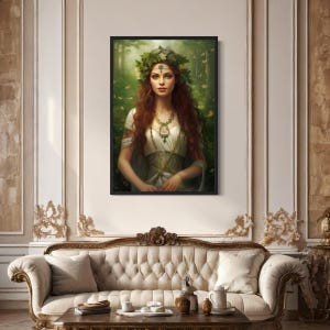 Aine Irish Goddess Poster - Summer, Wealth and Sovereignty Painting Canvas Print - Celtic Mythology Wall Art  Framed Unframed Ready To Hang