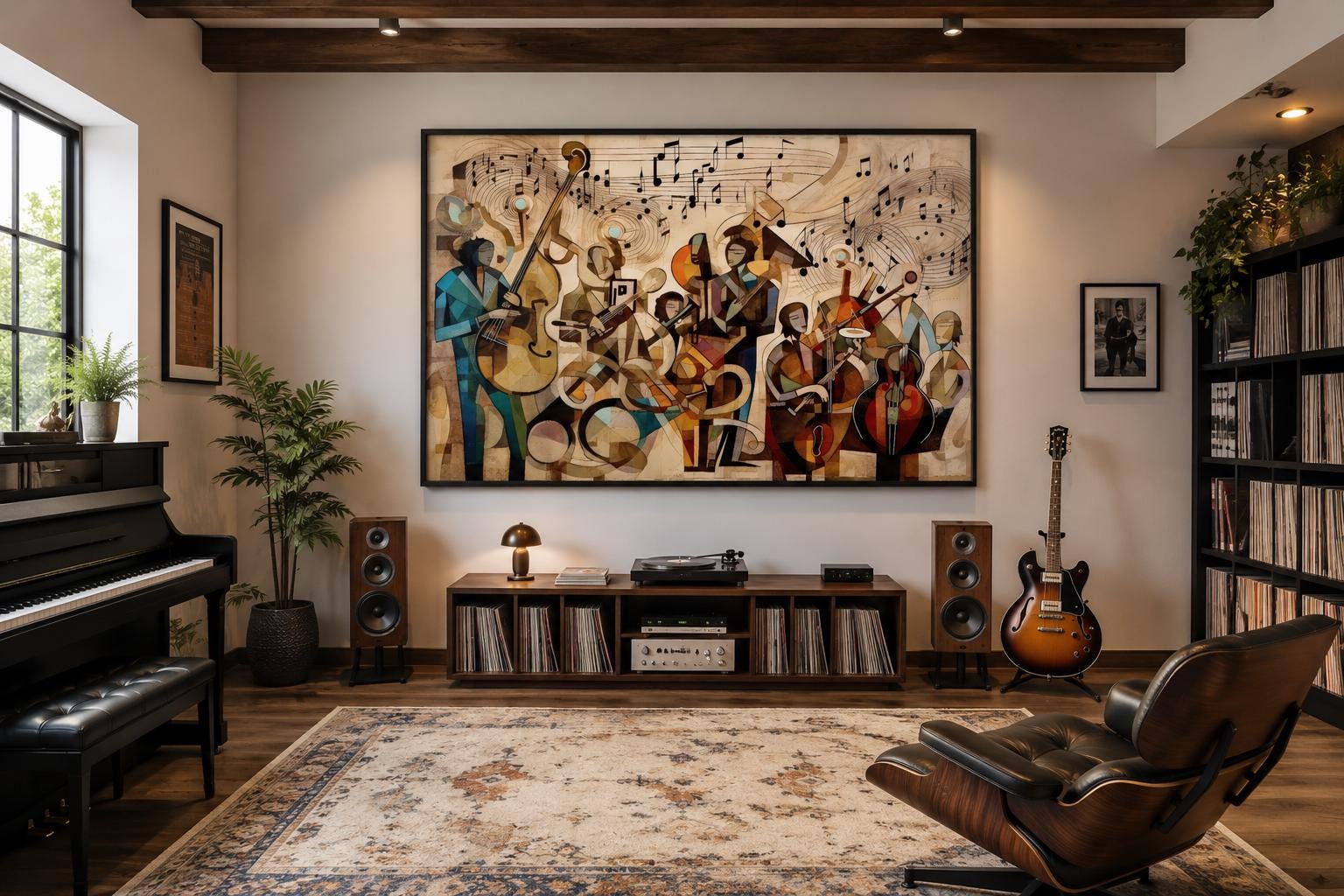 Music Room Wall Art Abstract Jazz Orchestra Painting - Musician