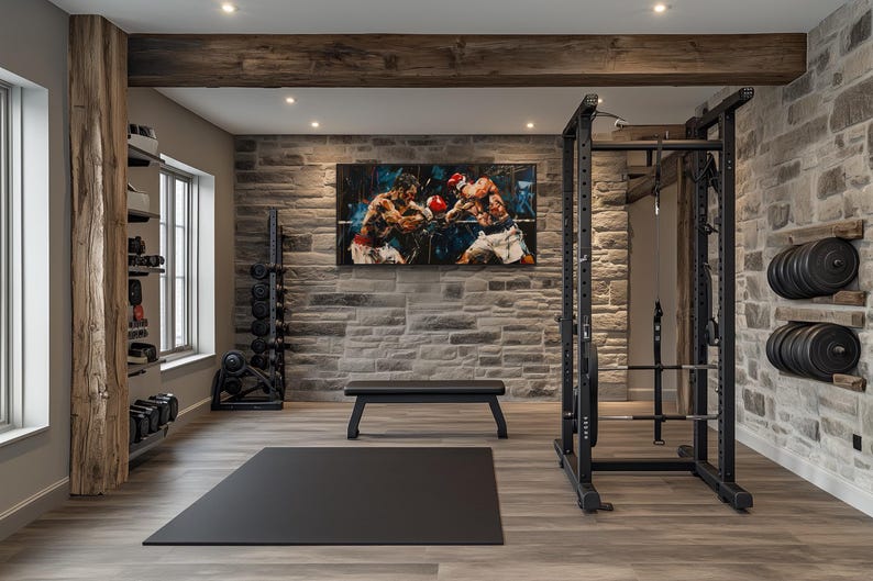 Boxing Wall Art, Abstract Graffiti Boxing Match Painting Canvas PRINT ...