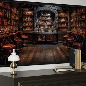 Retro Bar Painting Canvas PRINT, Man Cave Wall Art, Statement Wall Decor, Gifts For Him, Game Room Art, Framed, Unframed, Ready To Hang 画像 4