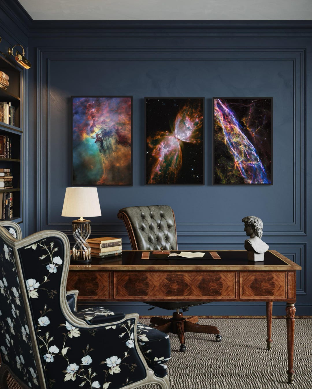 Space Nebula Wall Art Set of 3 Canvas Prints - Hubble Telescope Galaxy ...