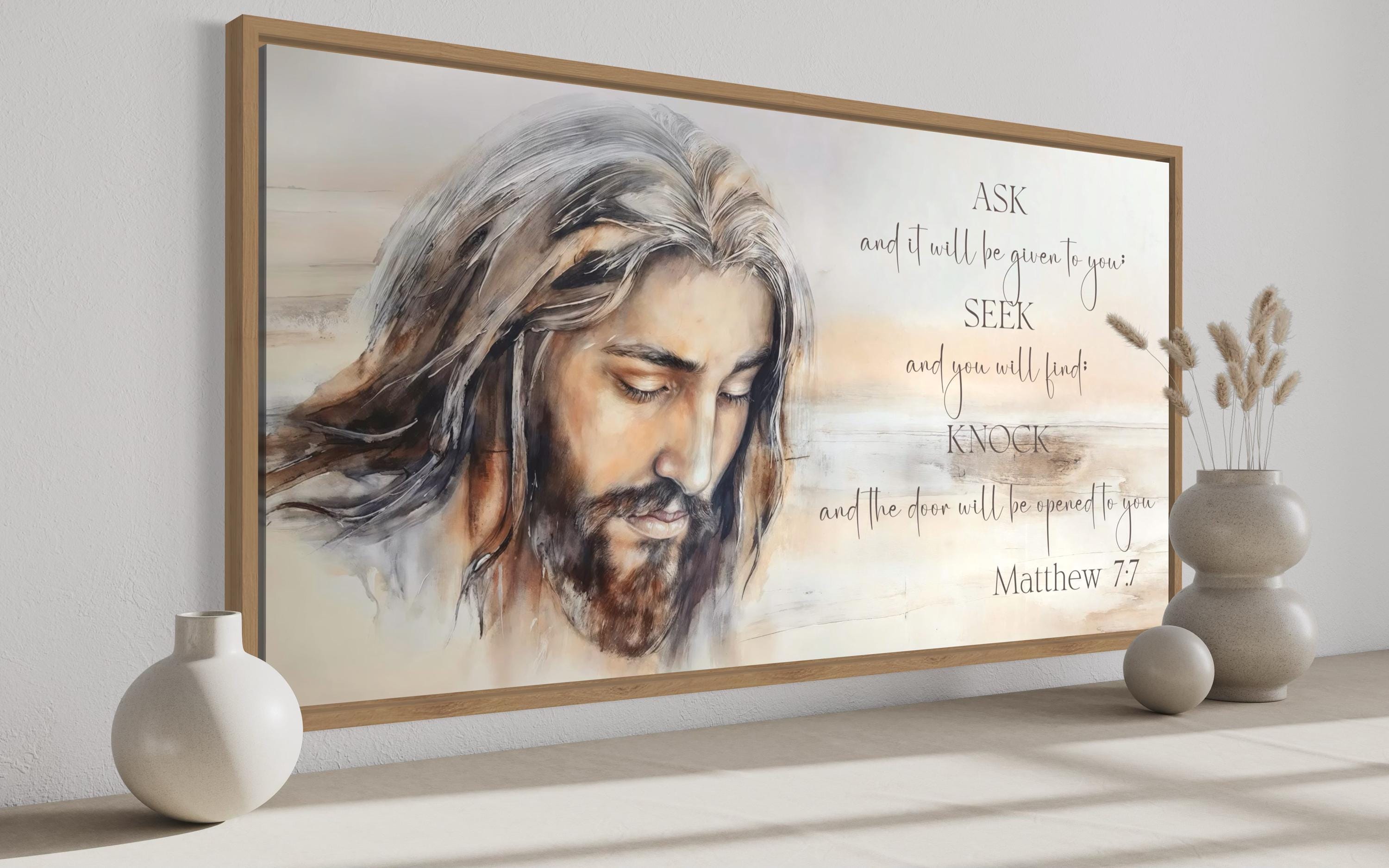 Scripture Wall Art Ask and It Will Be Given, Horizontal Christian Bible ...